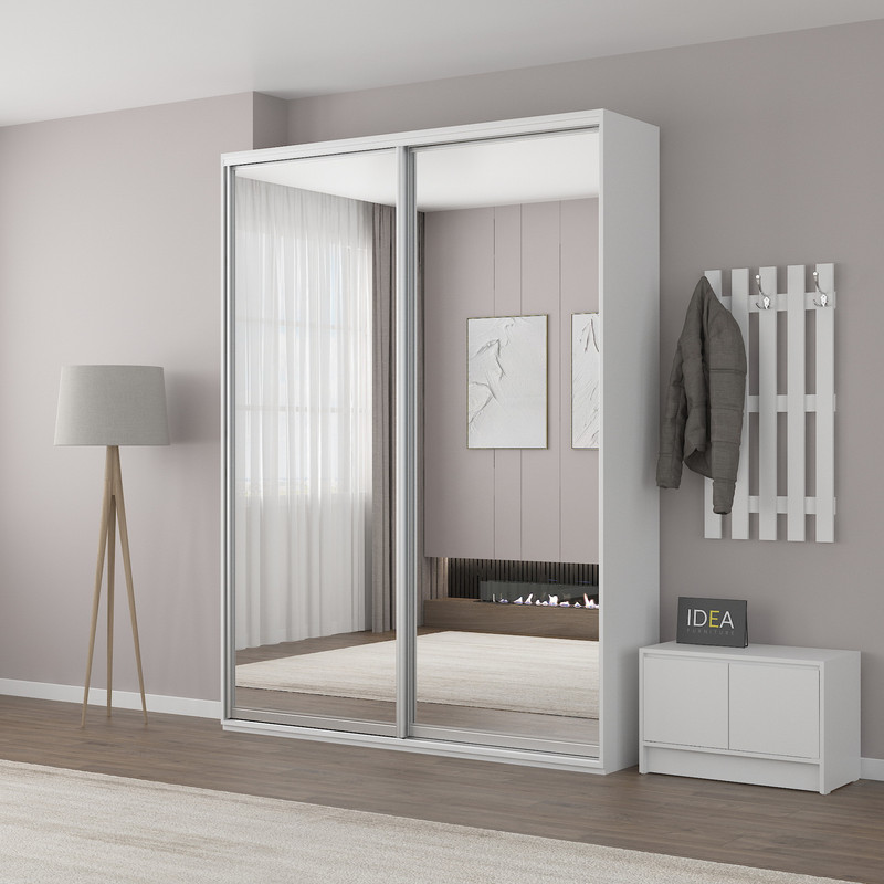 Шафа-купе IDEA серія 5 180 x 60 x 210 см Білий дзеркало
