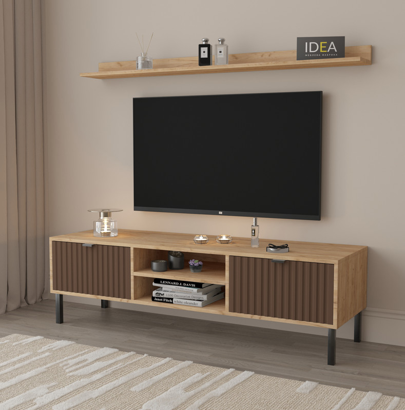 Тумба під ТВ П-5 Дуб Крафт - Смажена Кава