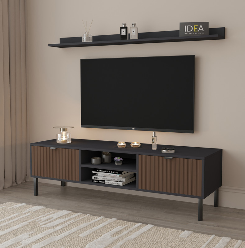 Тумба під ТВ П-5 Антрацит - Смажена Кава