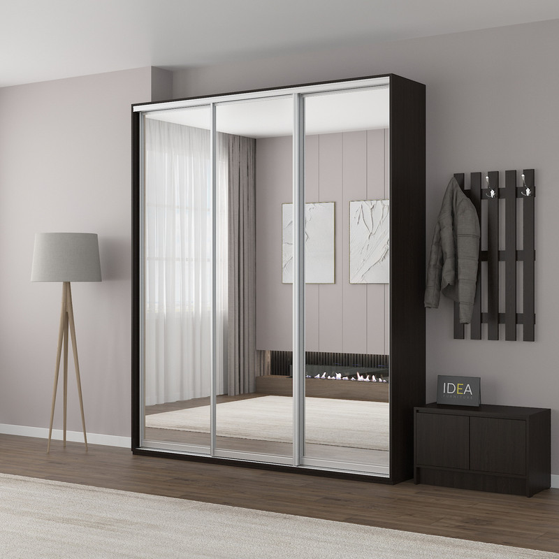Шафа-купе IDEA серія 6 200 x 60 x 210 см Венге темний дзеркало