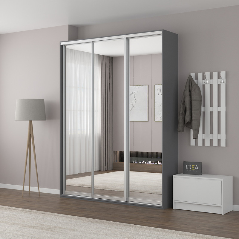 Шафа-купе IDEA серія 7 180 x 60 x 210 см Антрацит дзеркало