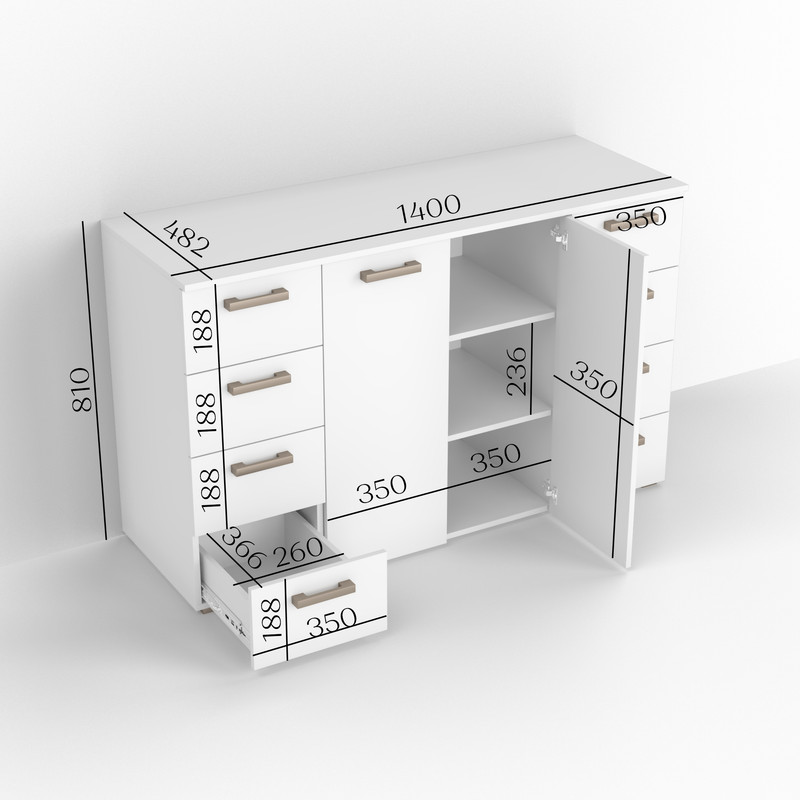 Комод ТКБ-379.1 білий