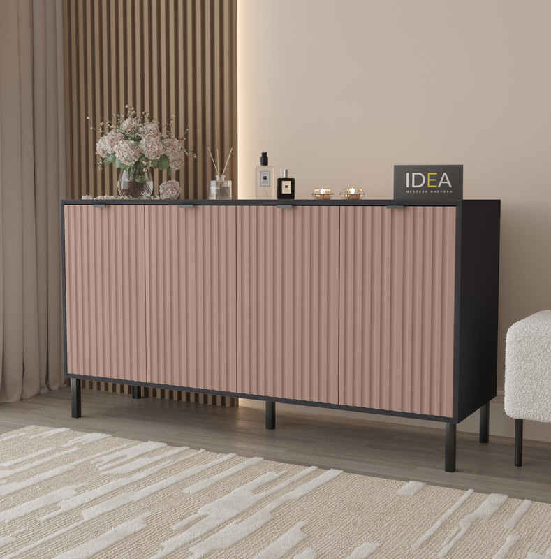 Комод П-7 Антрацит - Туманний Беж