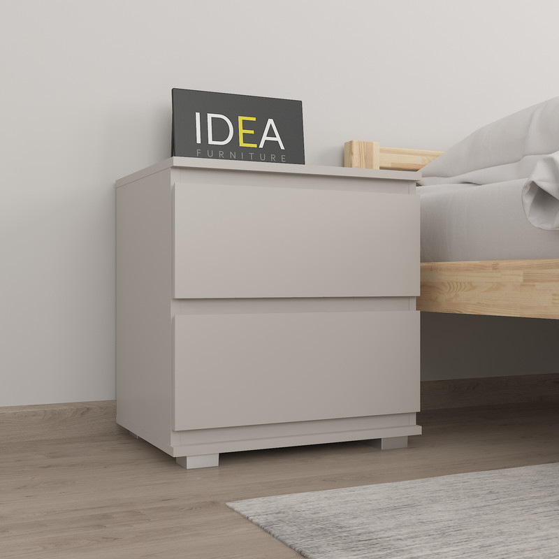 Приліжкова тумба на 2 ящика без ручок Б-7.1 Кашемір