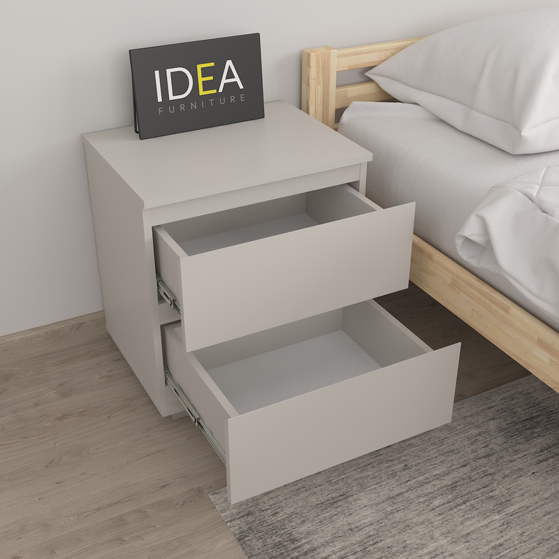 Приліжкова тумба на 2 ящика без ручок Б-7.1 Кашемір