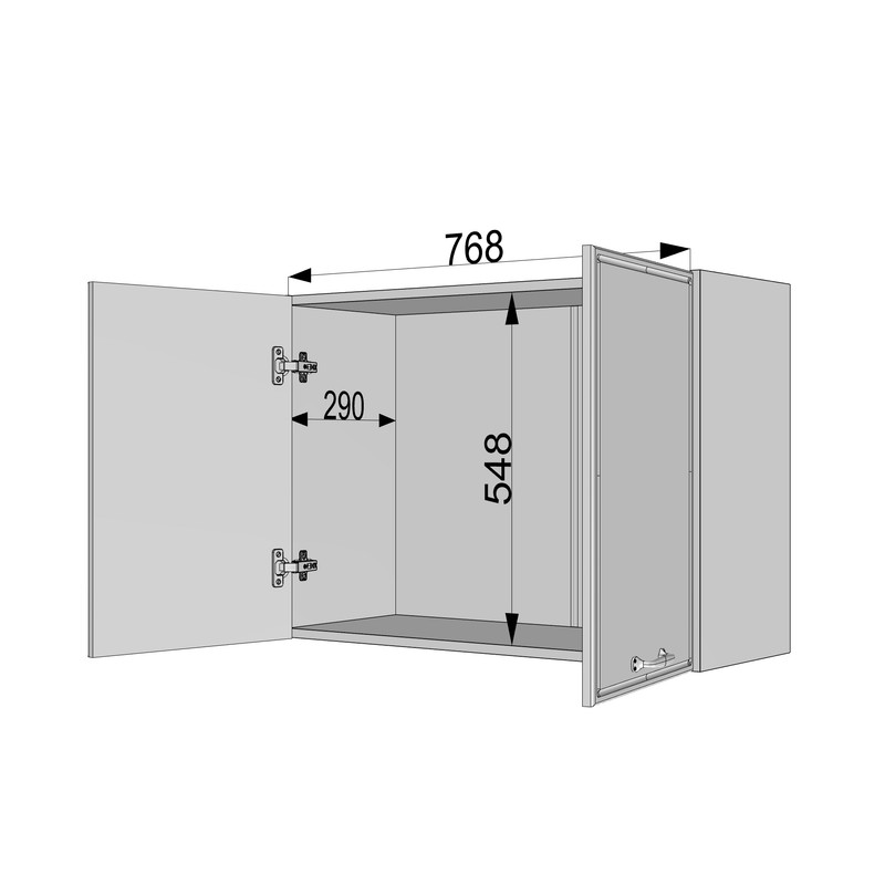 Шафа навісна 800мм, під сушку К-61 білий - асфальт
