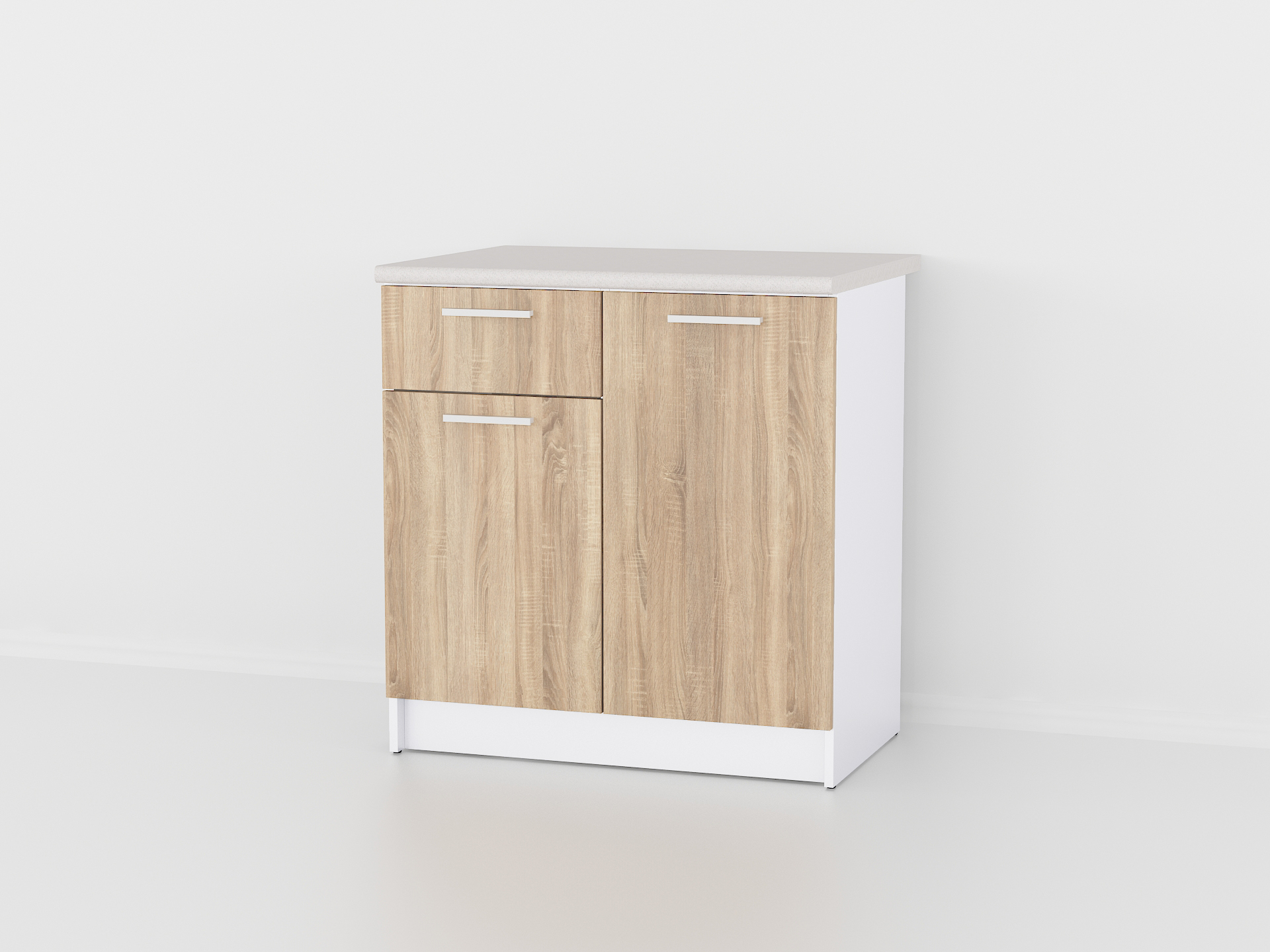 Тумба низ (комбі) 800мм, К-15 (без стільниці) дуб сонома - білий