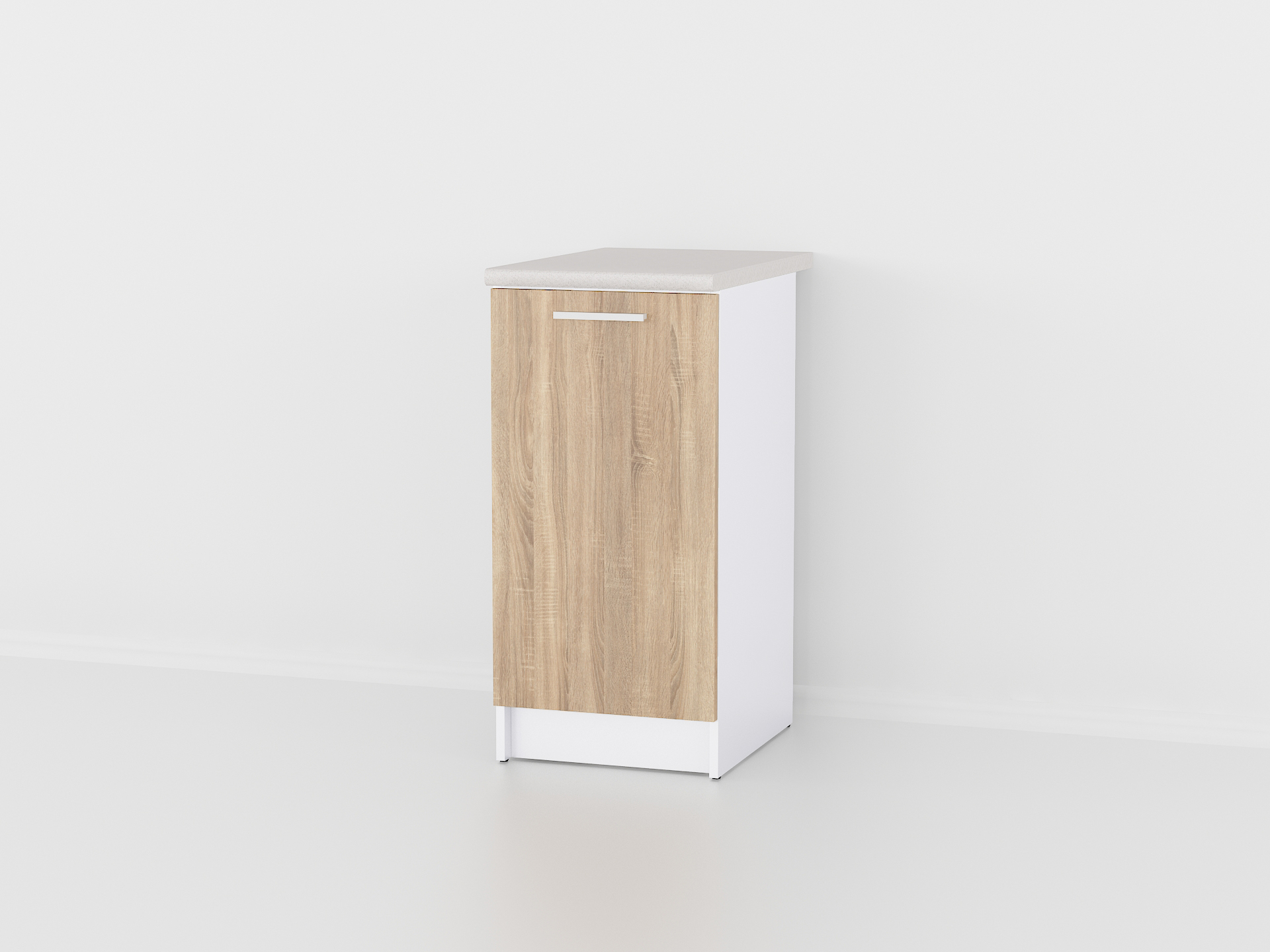 Тумба низ 400мм (без стільниці) К-14 дуб сонома - білий