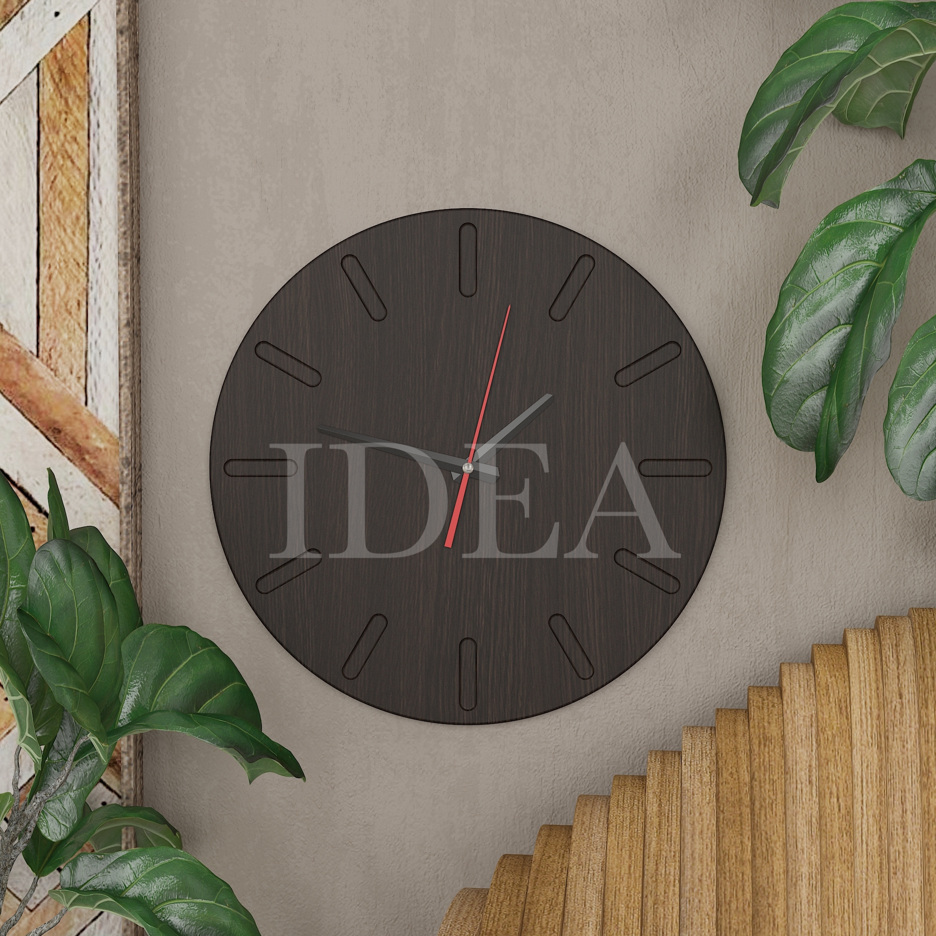 Годинник круглий Ч-1 венге темний