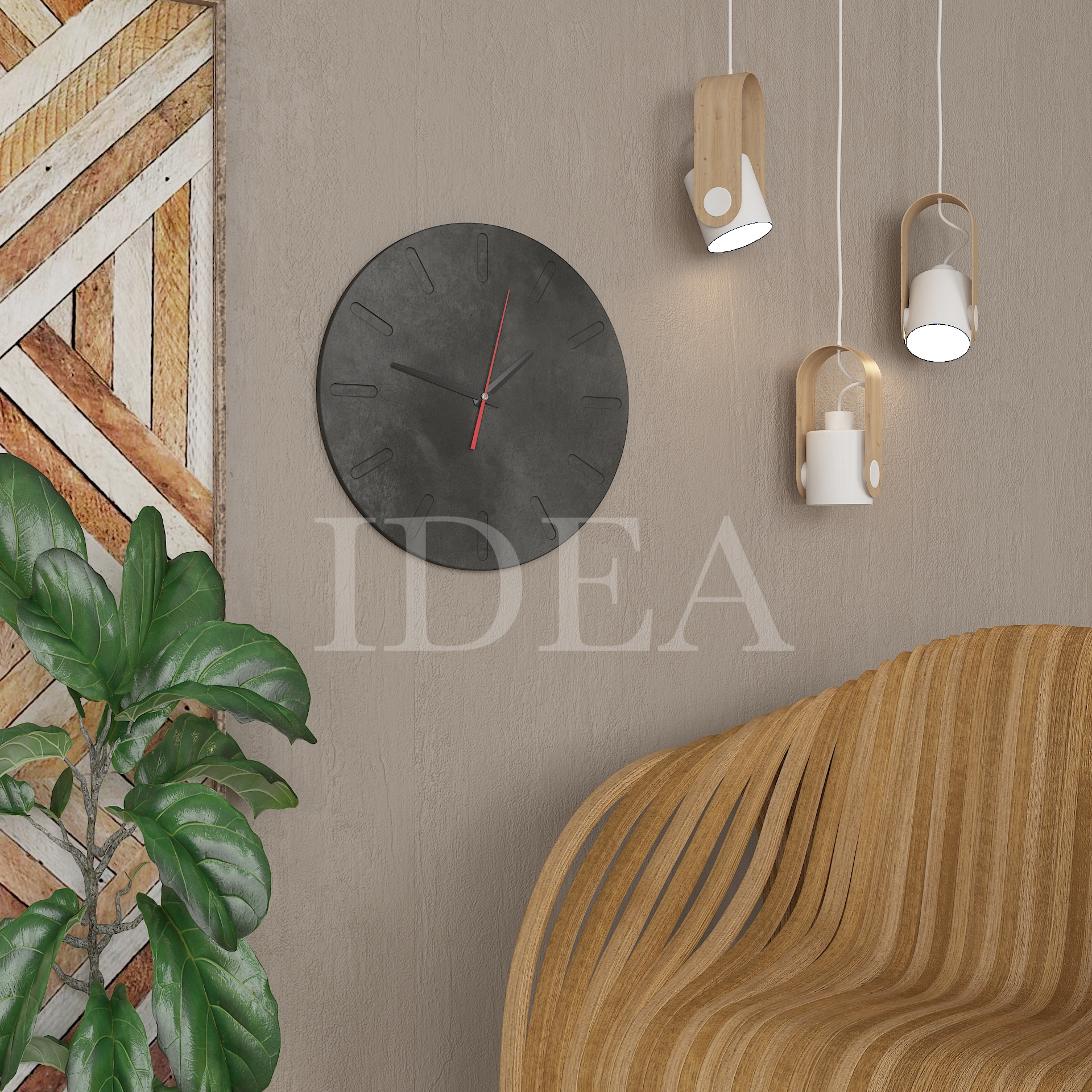 Годинник круглий Ч-1 сланець