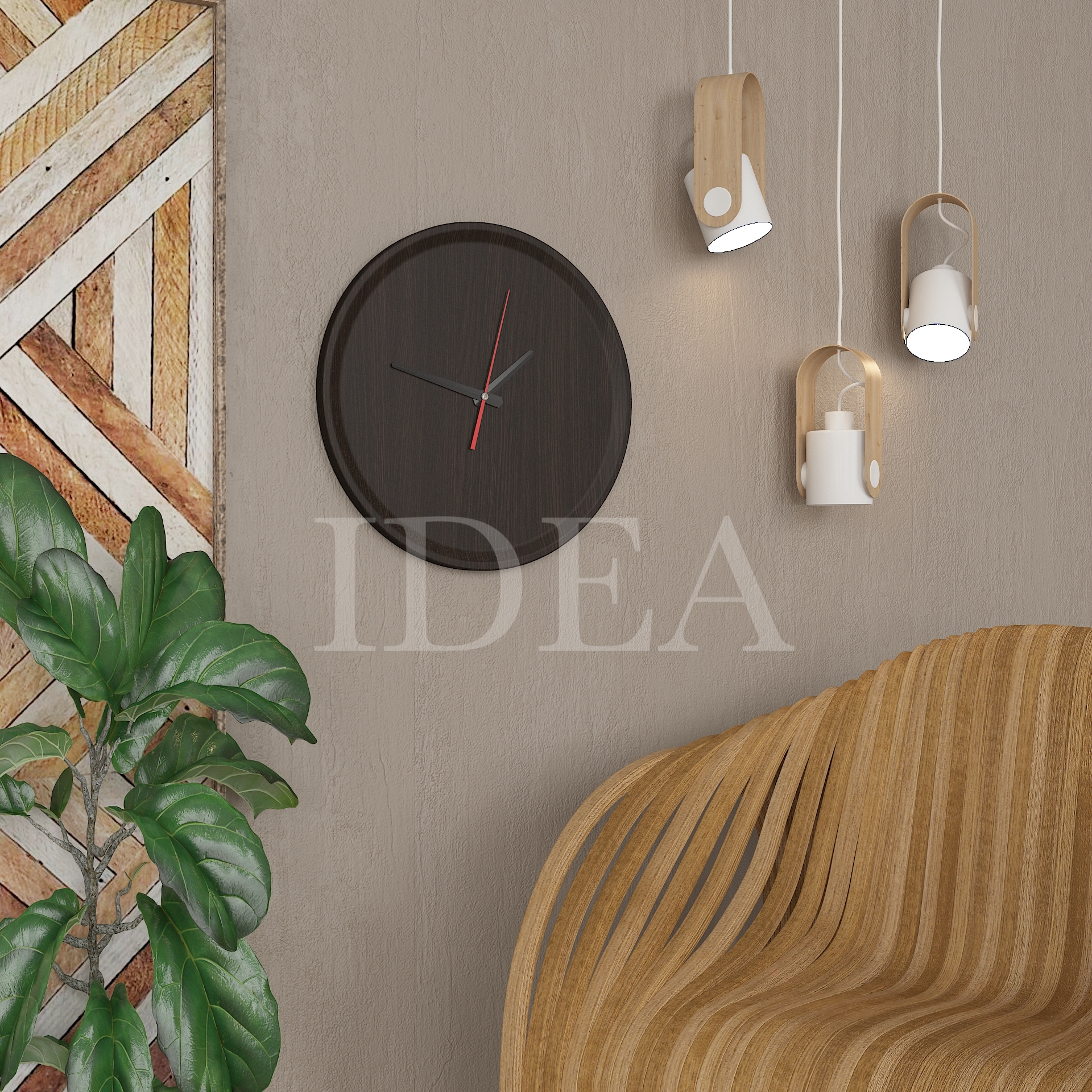 Годинник круглий Ч-2 венге темний