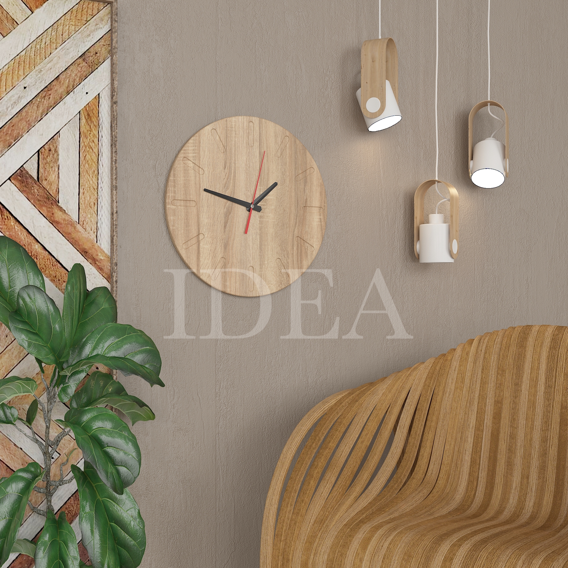 Годинник круглий Ч-2 дуб сонома