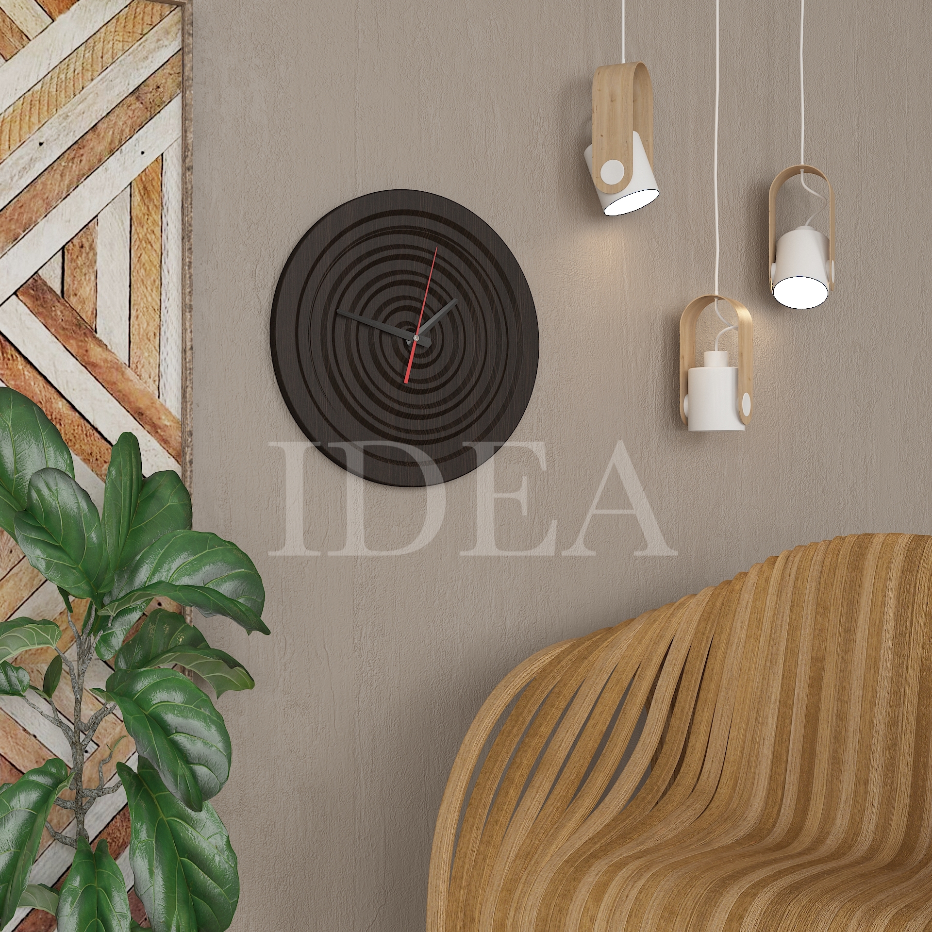 Годинник круглий Ч-3 венге темний