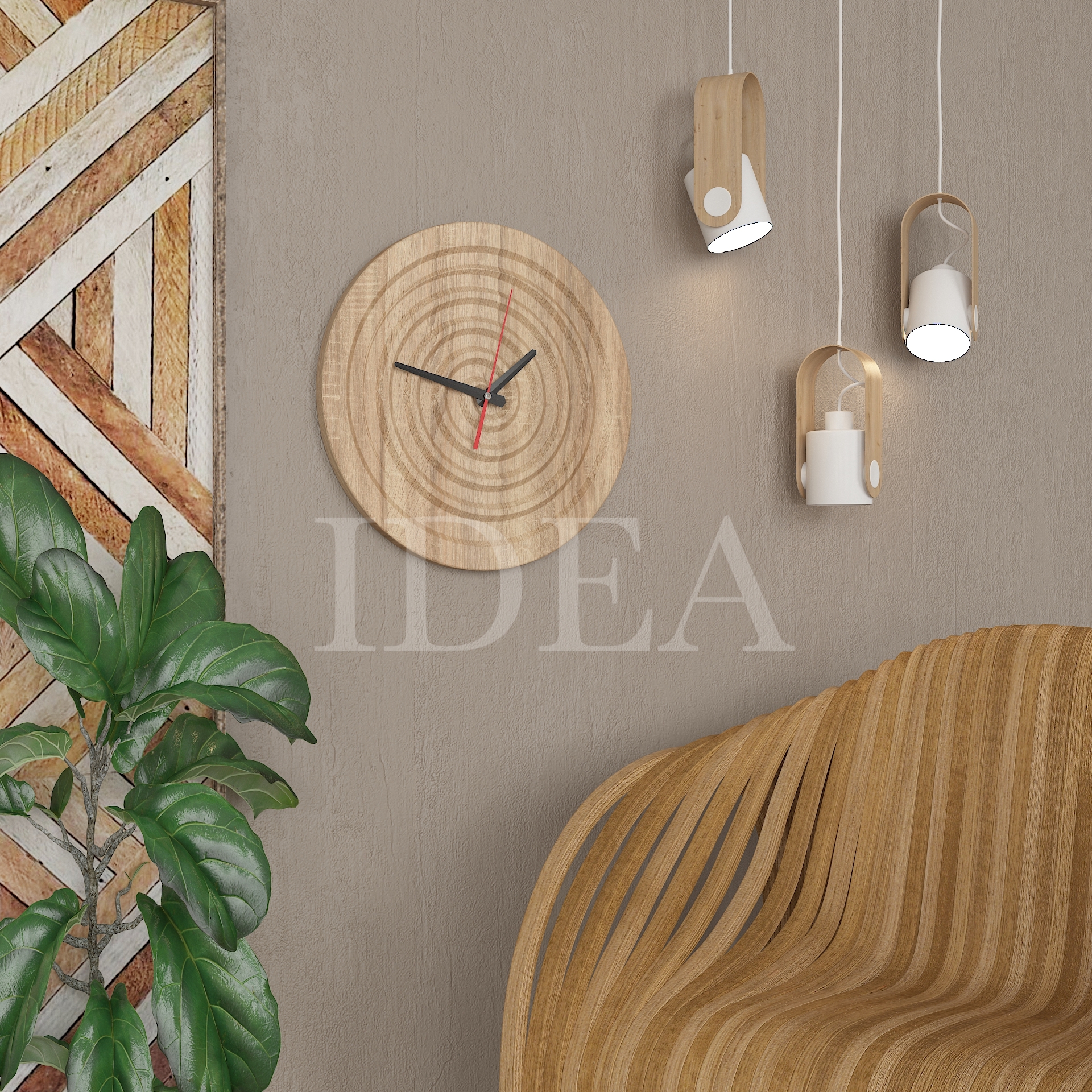 Годинник круглий Ч-3 дуб сонома