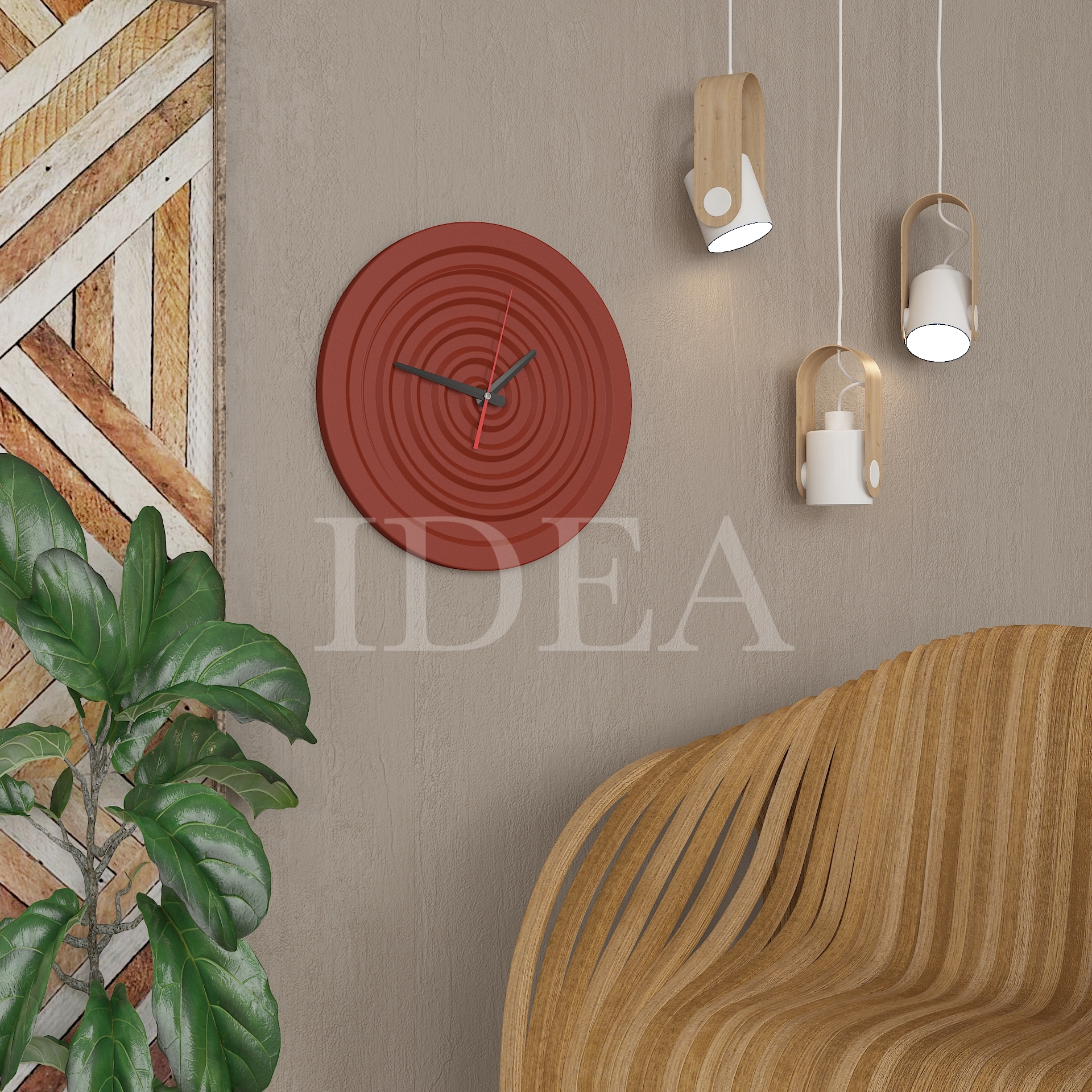 Годинник круглий Ч-3 рубін