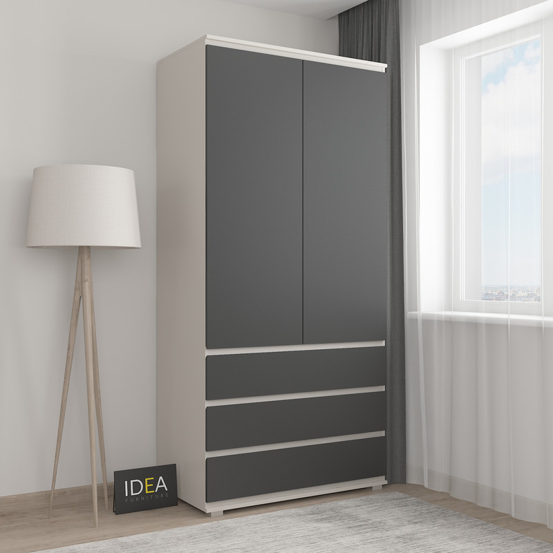 Шафа зі штангою без ручок Б-2.1 Кашемір - Антрацит