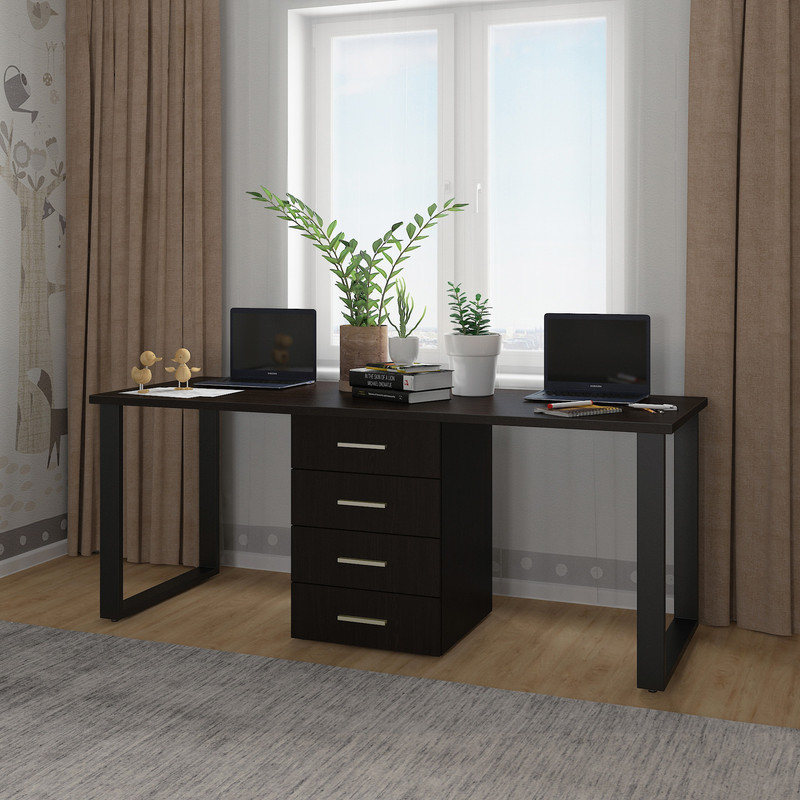 Подвійний письмовий стіл А-198 венге темний