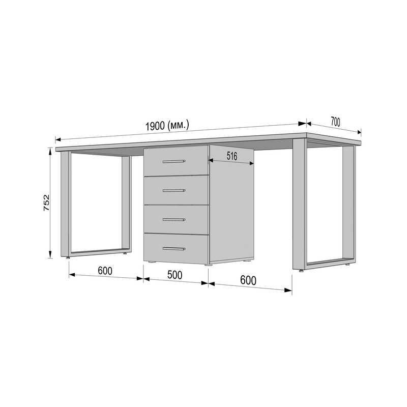 Подвійний письмовий стіл А-198 дуб сонома
