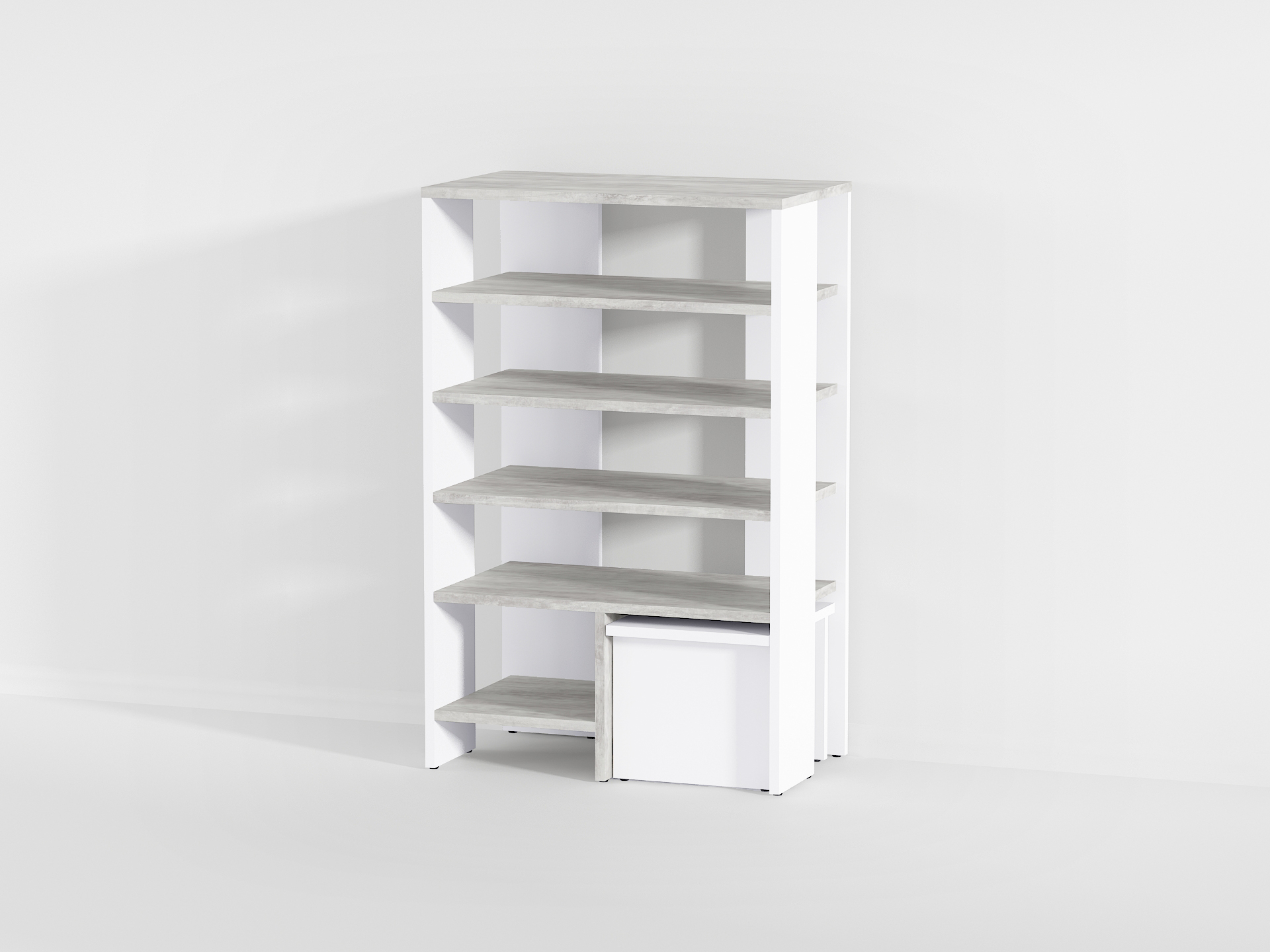 Стелаж під взуття А-78 бетон-білий