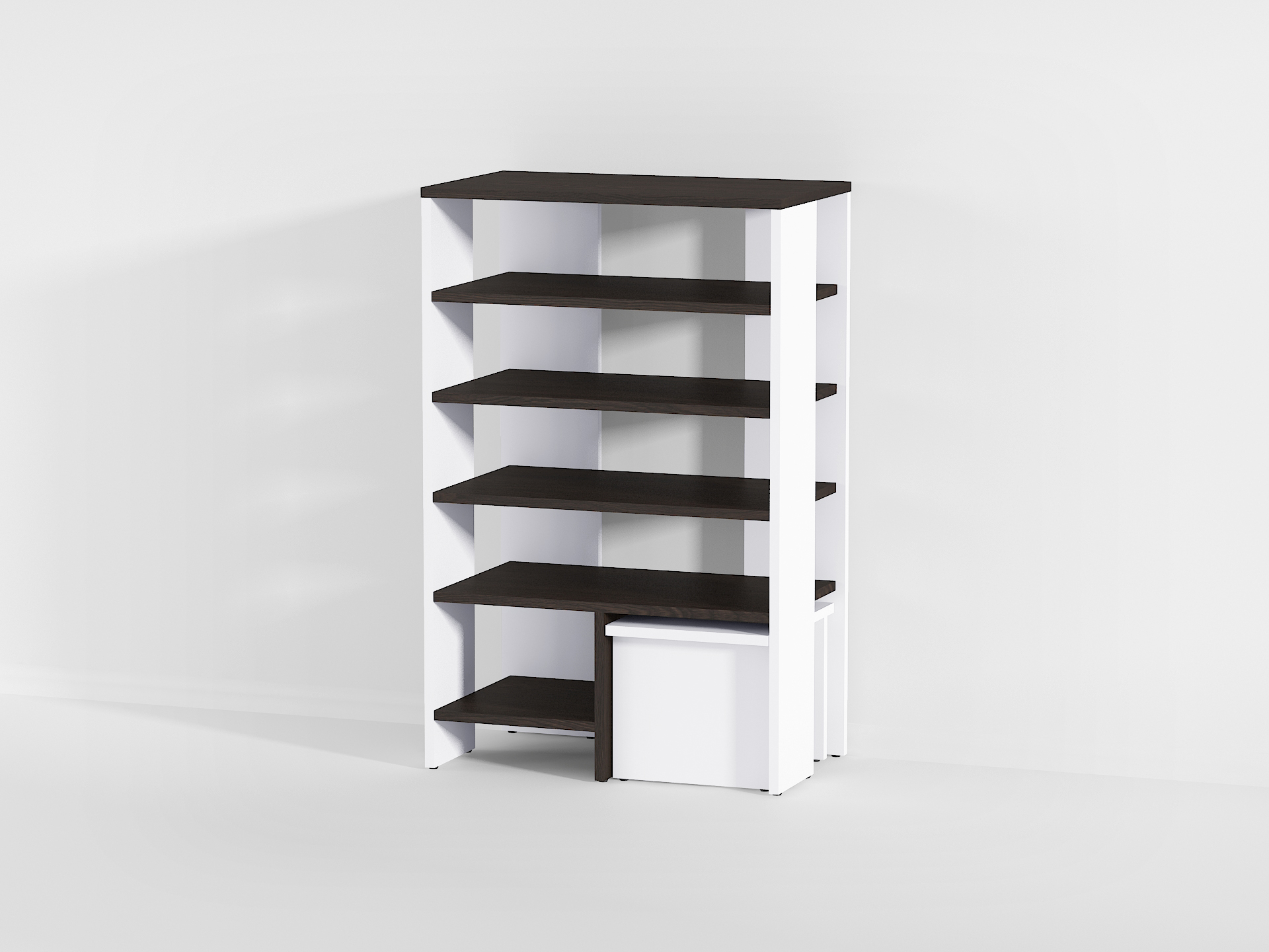 Стелаж під взуття А-78 венге темний-білий