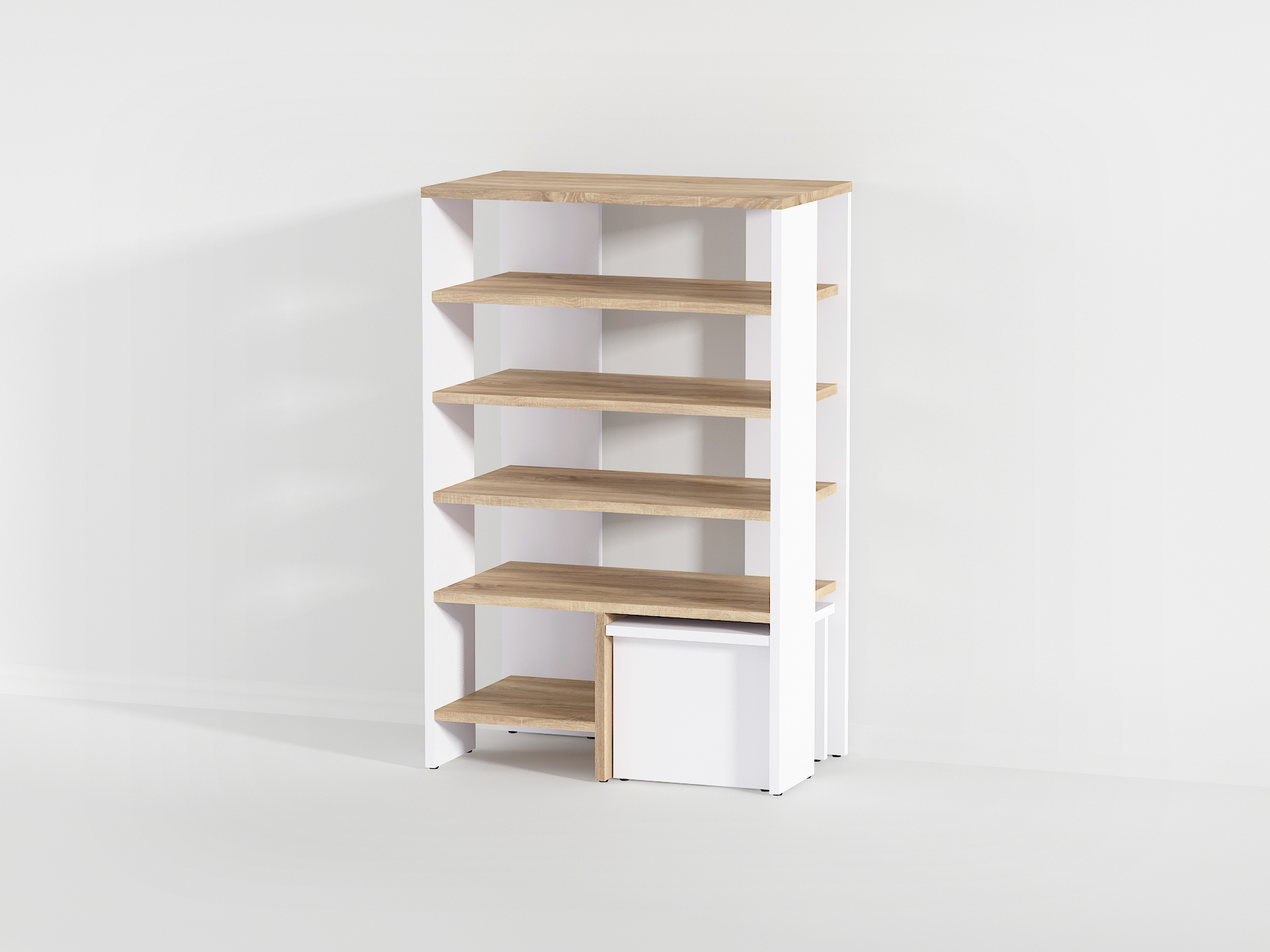 Стелаж під взуття А-78 дуб сонома - білий