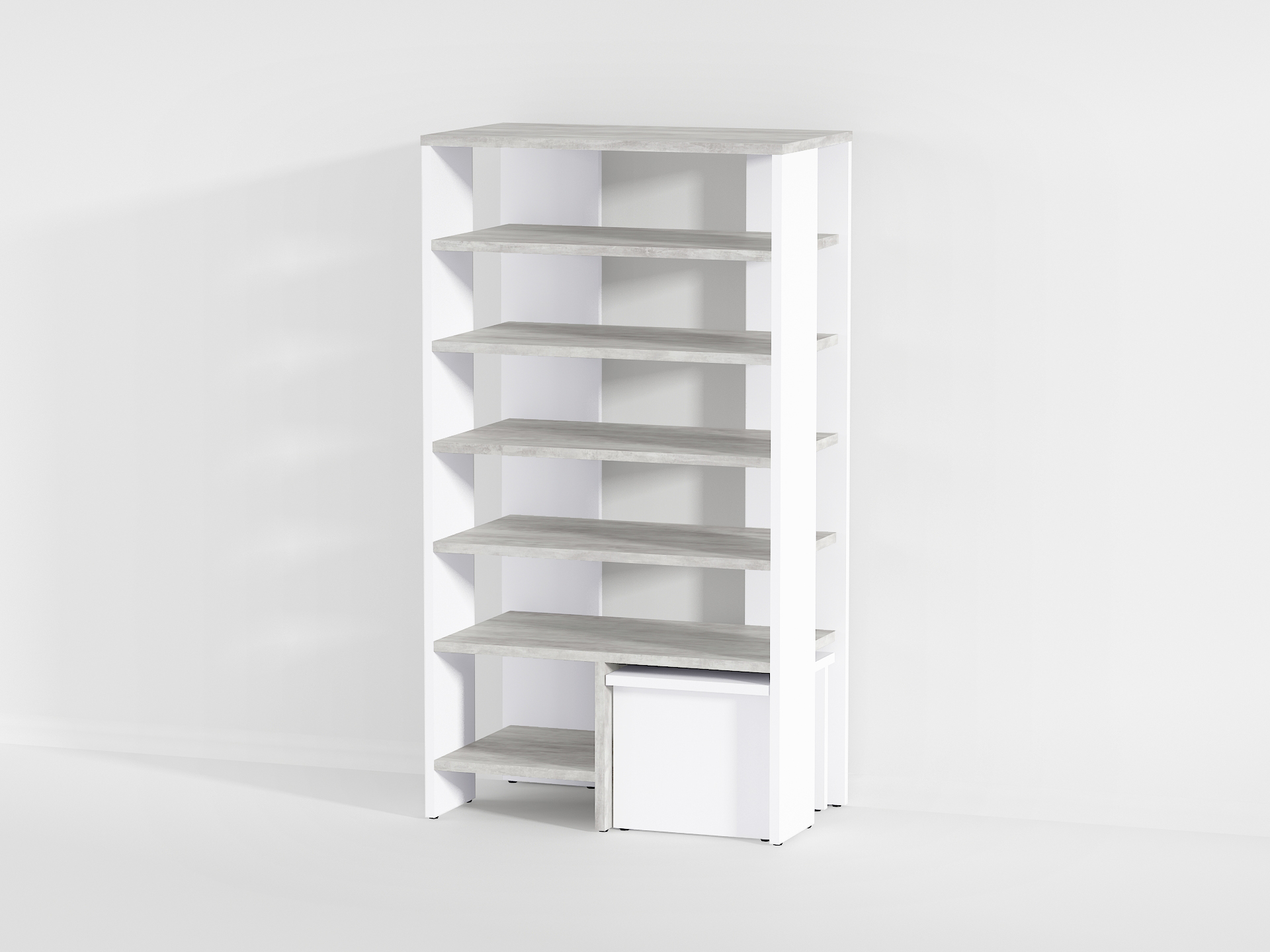 Стелаж під взуття А-79 бетон-білий