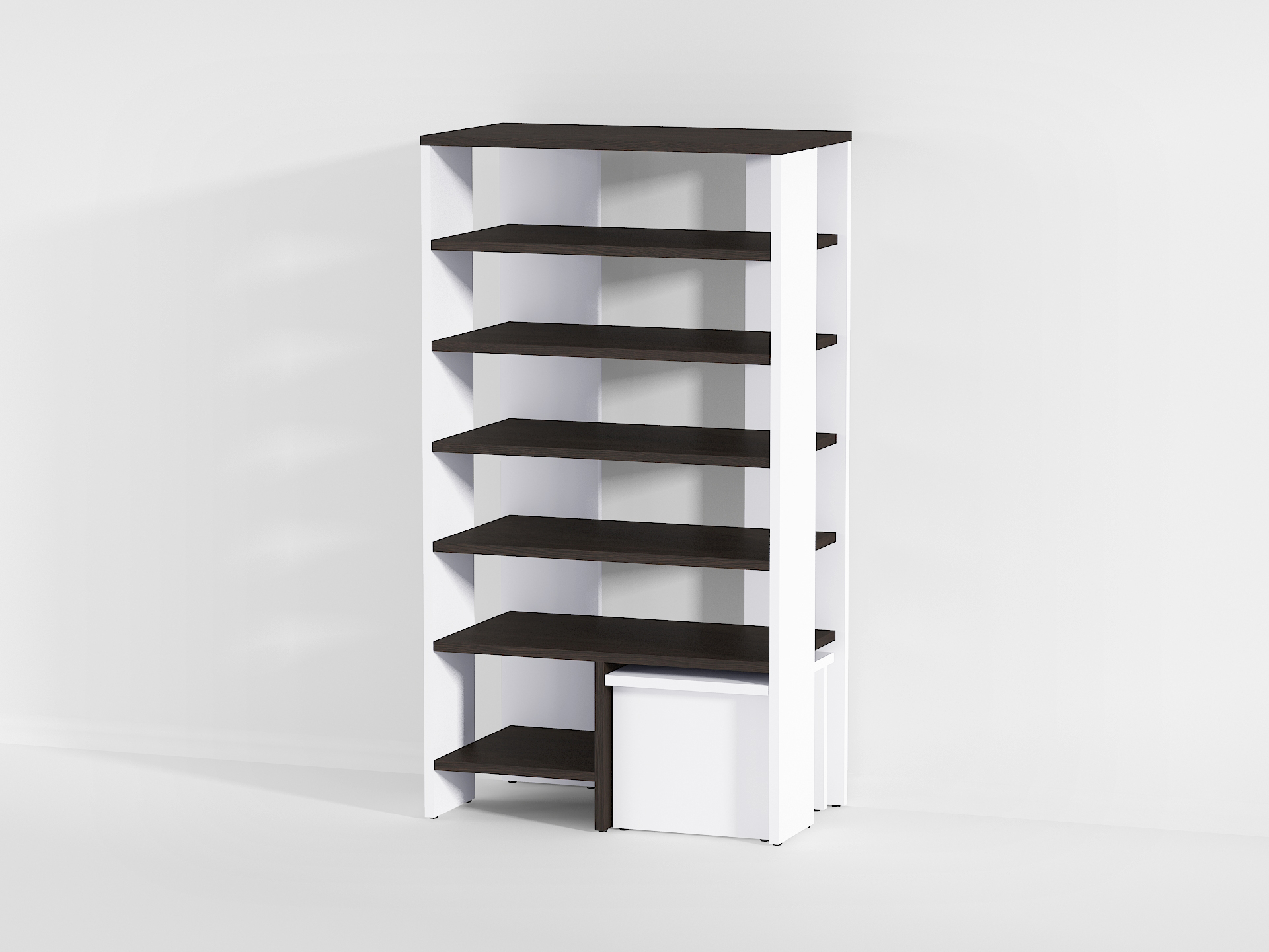 Стелаж під взуття А-79 венге темний-білий