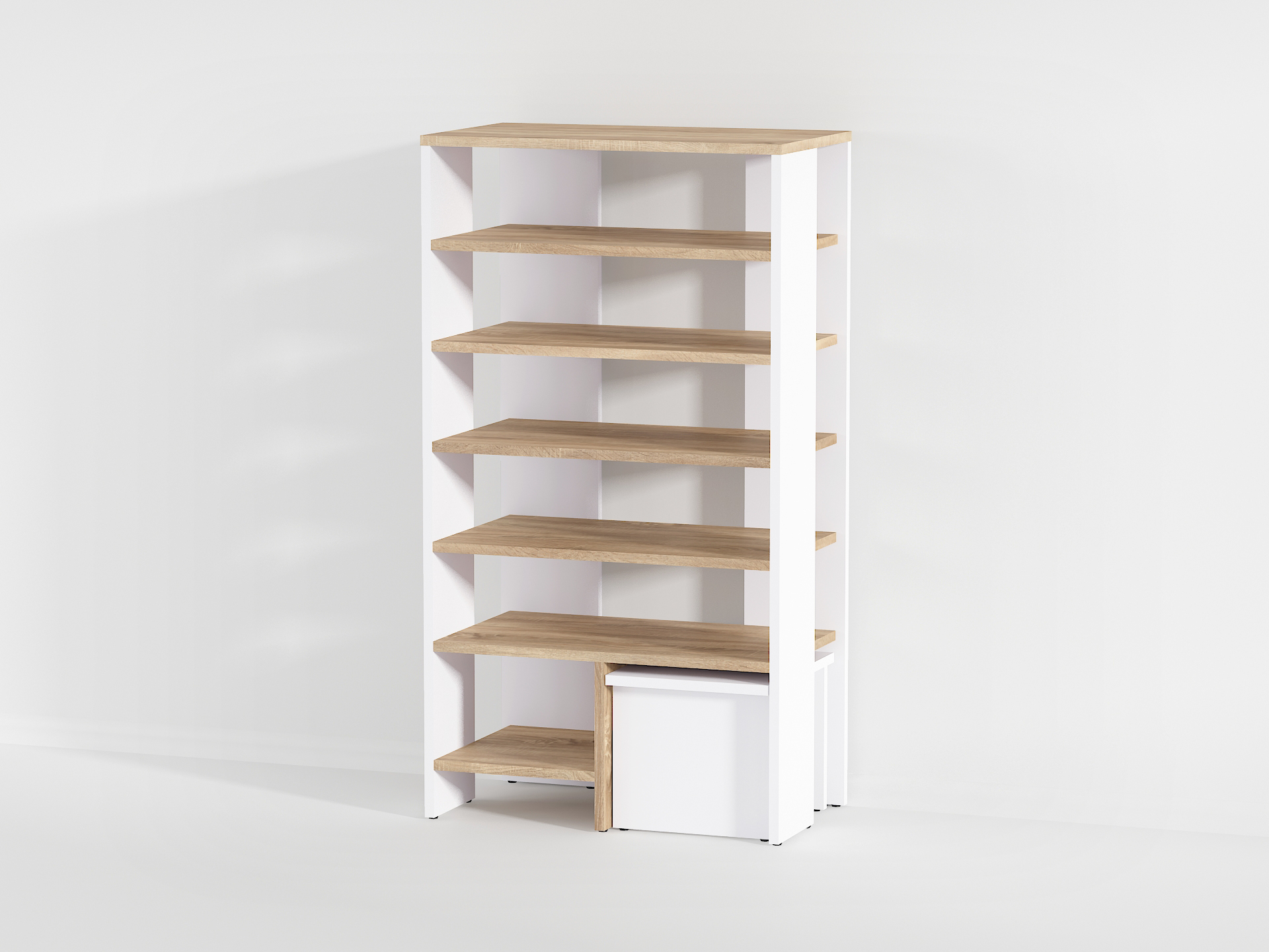 Стелаж під взуття А-79 дуб сонома - білий