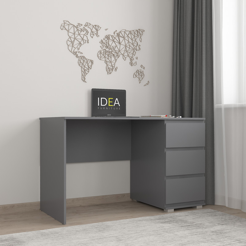 Стіл комп'ютерний на 3 ящики Б-5 Антрацит