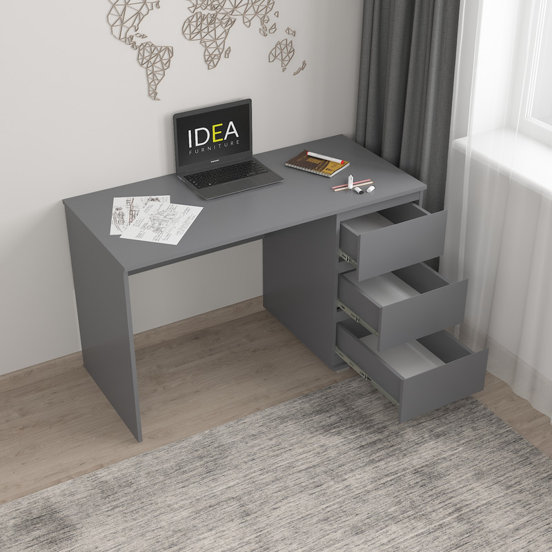 Стіл комп'ютерний на 3 ящики Б-5 Антрацит