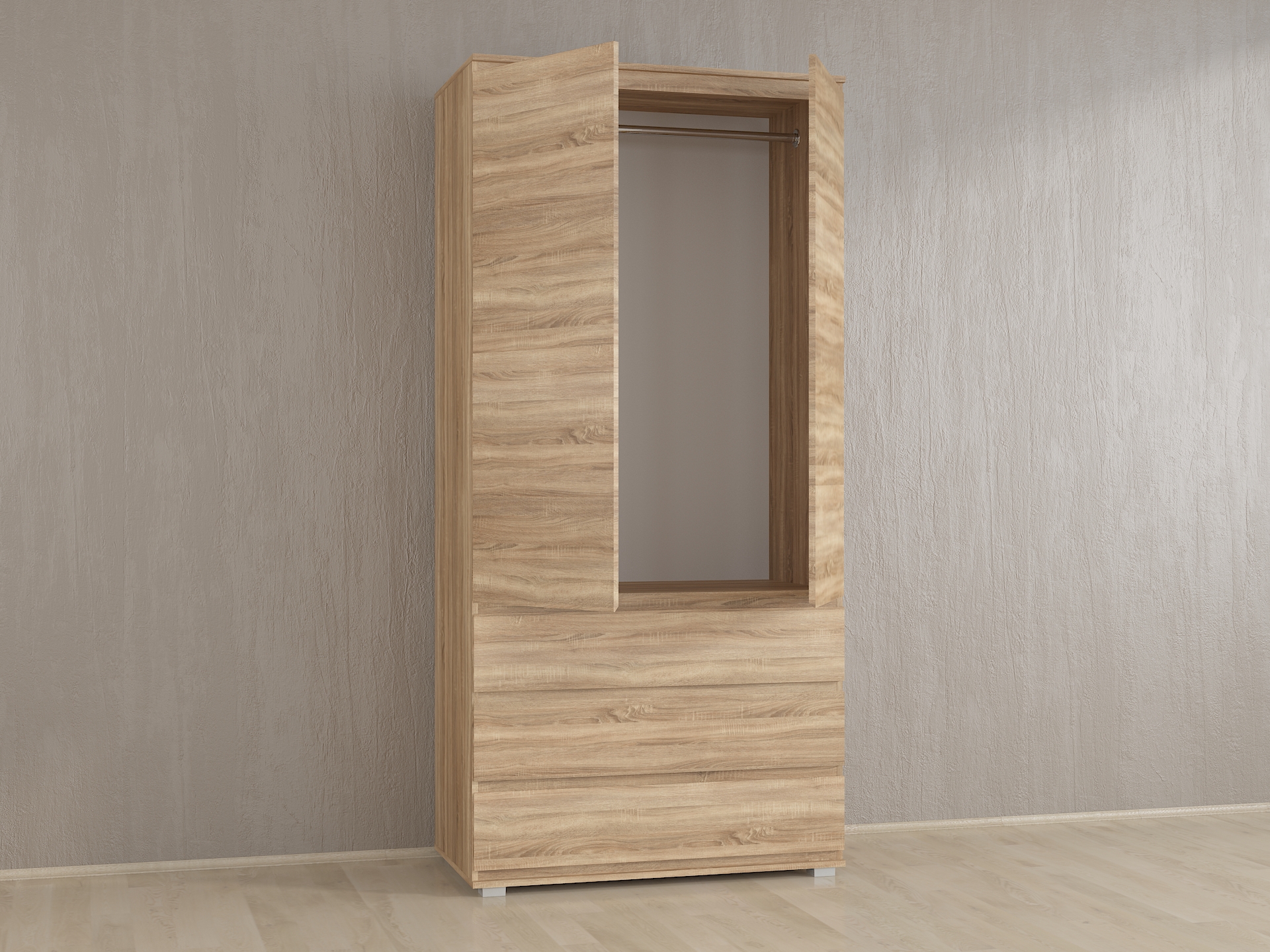 Шафа зі штангою без ручок Б-2 дуб сонома