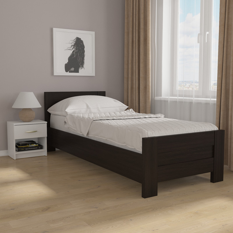 Ліжко односпальне М-20 венге темний