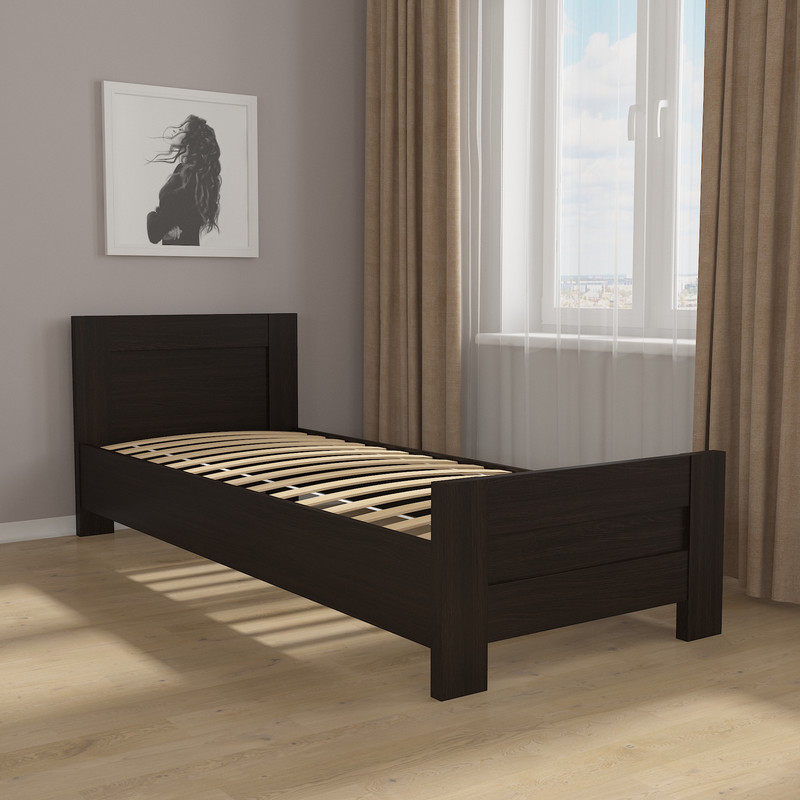 Ліжко односпальне М-20 венге темний