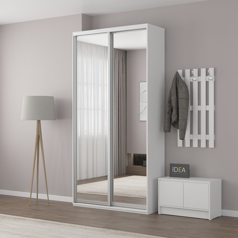 Шафа-купе IDEA серія 1 120 x 45 x 240 см Білий дзеркало