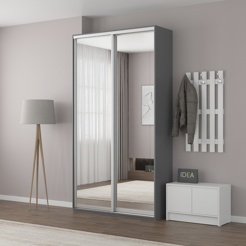 Шафа-купе IDEA серія 1 130 x 60 x 240 см Антрацит дзеркало