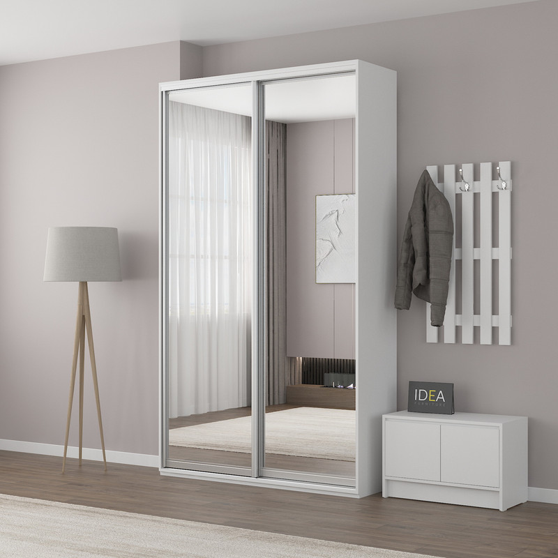 Шафа-купе IDEA серія 1 140 x 60 x 240 см Білий дзеркало