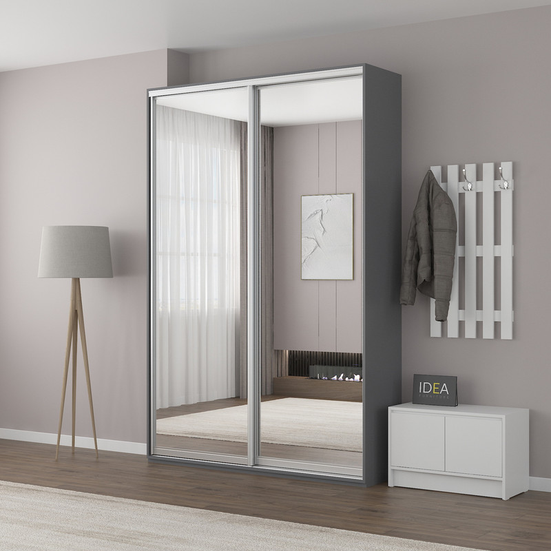 Шафа-купе IDEA серія 1 160 x 60 x 240 см Антрацит дзеркало