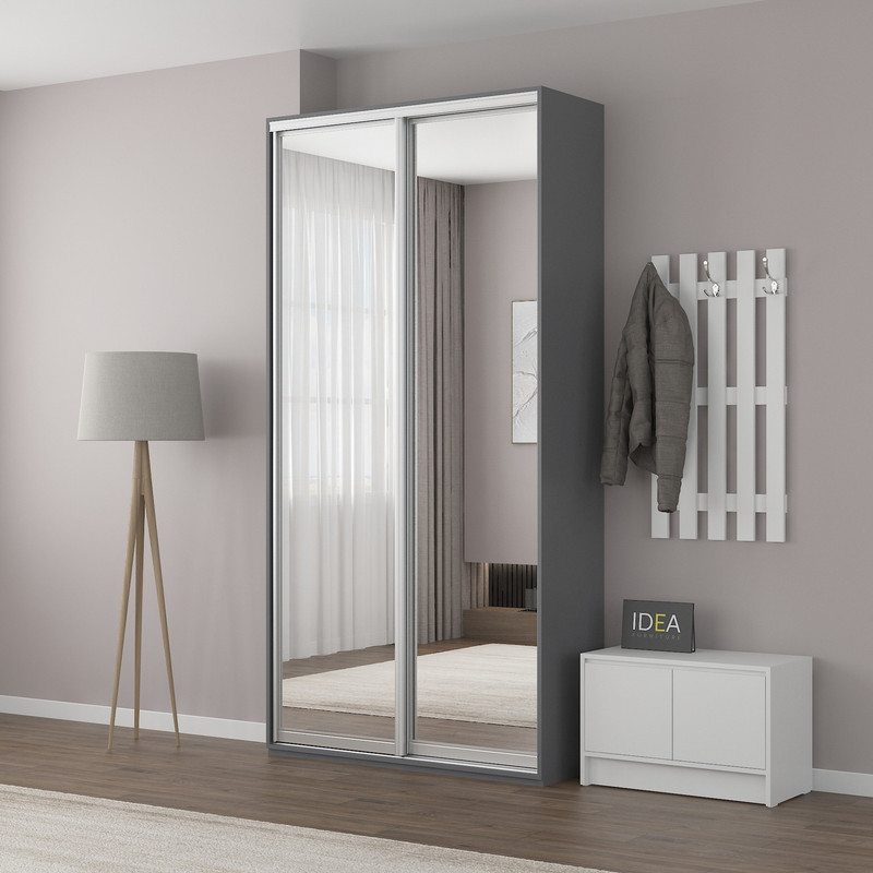 Шафа-купе IDEA серія 8 120 x 60 x 240 см Антрацит дзеркало