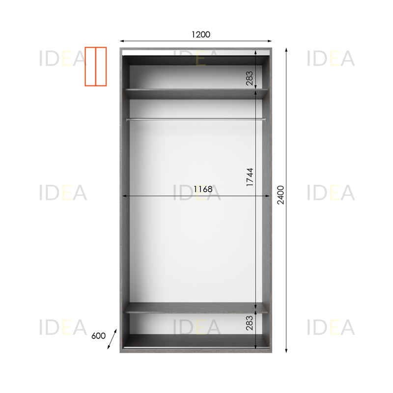 Шафа-купе IDEA серія 8 120 x 60 x 240 см венге темний