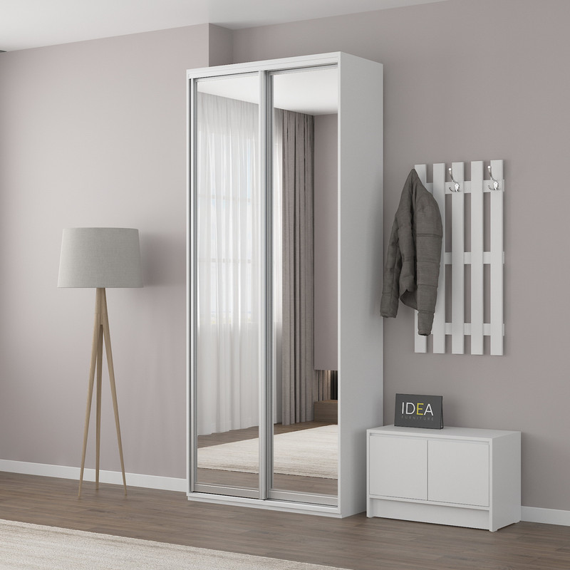 Шафа-купе IDEA серія 8 90 x 60 x 240 см Білий дзеркало