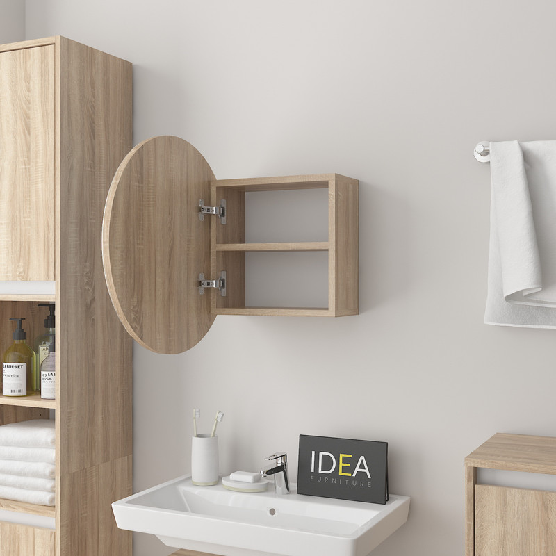 Кругле дзеркало з шафкою М-25, 50 см