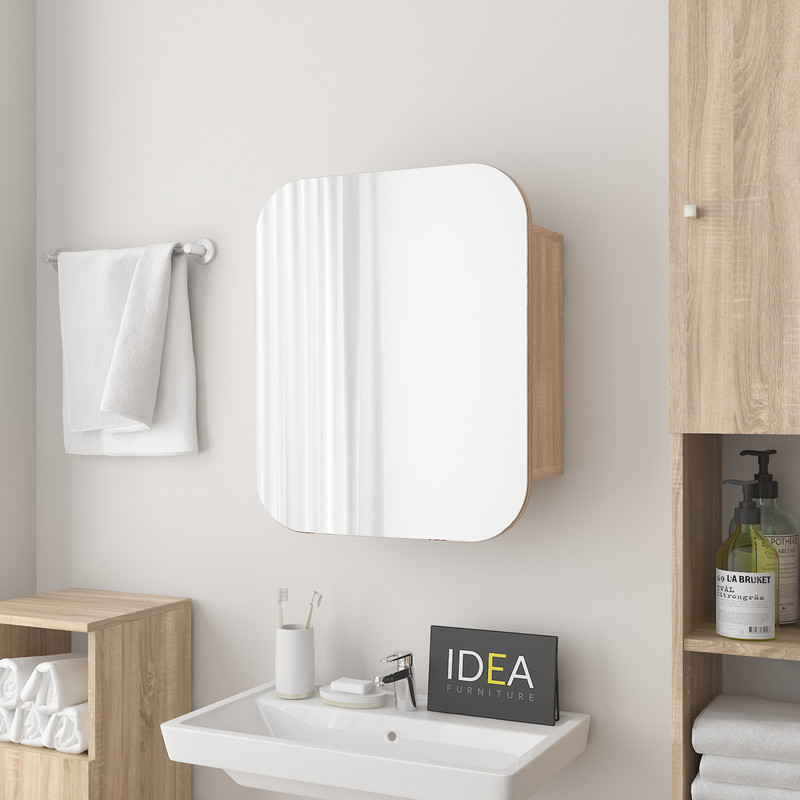 Прямокутне дзеркало з шафкою М-28, 60х50