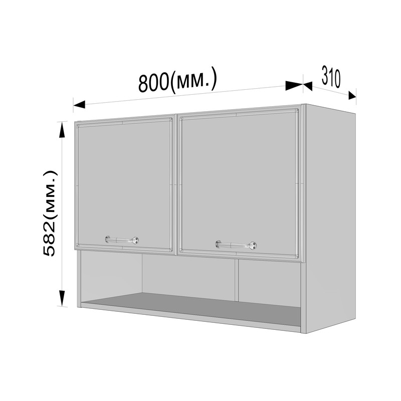Шафа навісна з нішою 800мм К-53