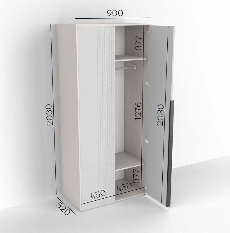Шафа для одягу з двома штангами П-14