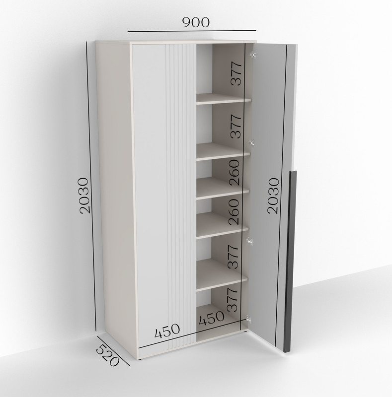 Шафа для одягу з полицями П-15