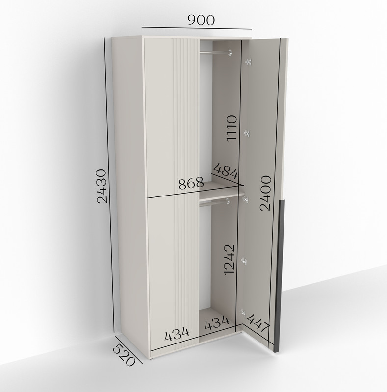 Шафа для одягу з двома штангами П-11