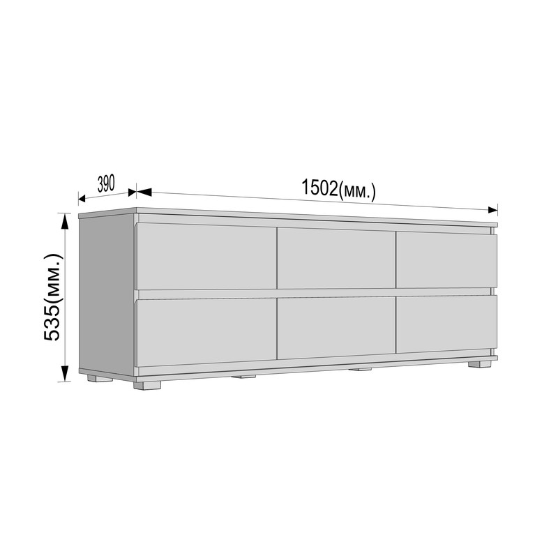 Тумба ТВ без ручок Б-6.1
