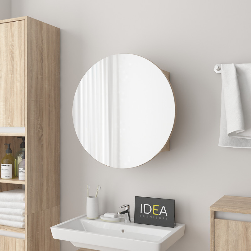 Кругле дзеркало з шафкою М-26, 60 см