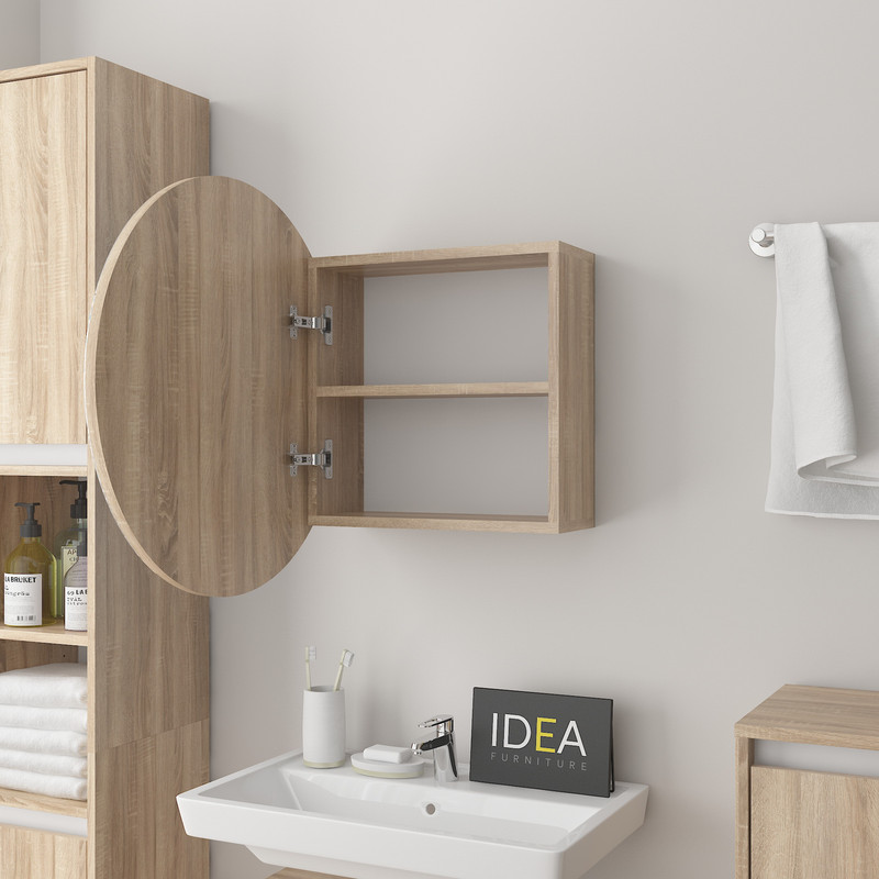 Кругле дзеркало з шафкою М-26, 60 см