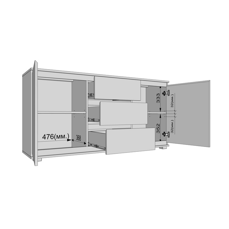 Комод Без Ручок Б-3.1